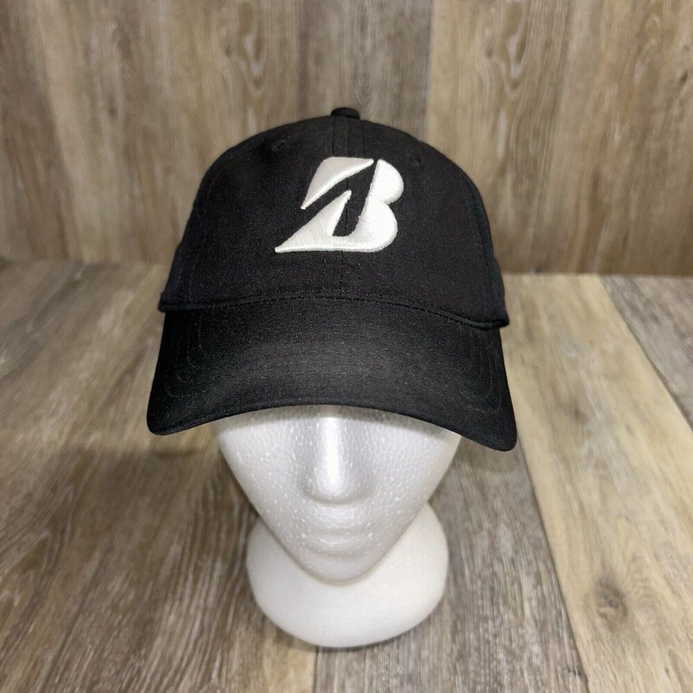 Bridgestone Golf Cap Black Adjustable Strap Golf Hat Tour B Sports Outdoors